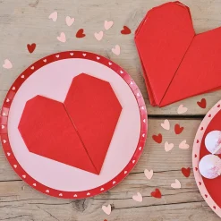 Hot Ginger Ray 16 Origami Red Heart Paper Napkins