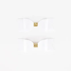 Cheap Arty Fêtes Factory 4 Paper Bows - White & Gold