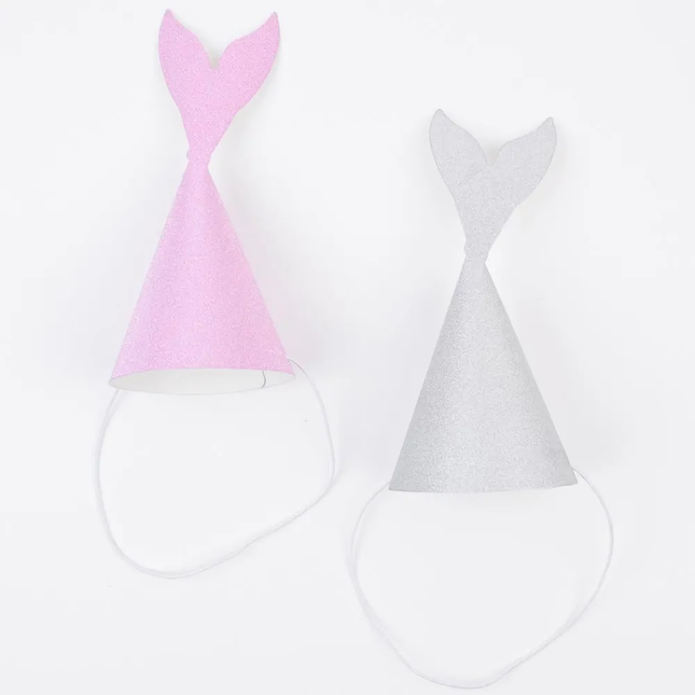 Best Party Pro 6 Party Hats - Glitter Mermaid
