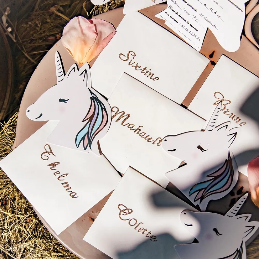 Clearance Arty Fêtes Factory 8 Pastel And Gold Unicorn Birthday Invitations