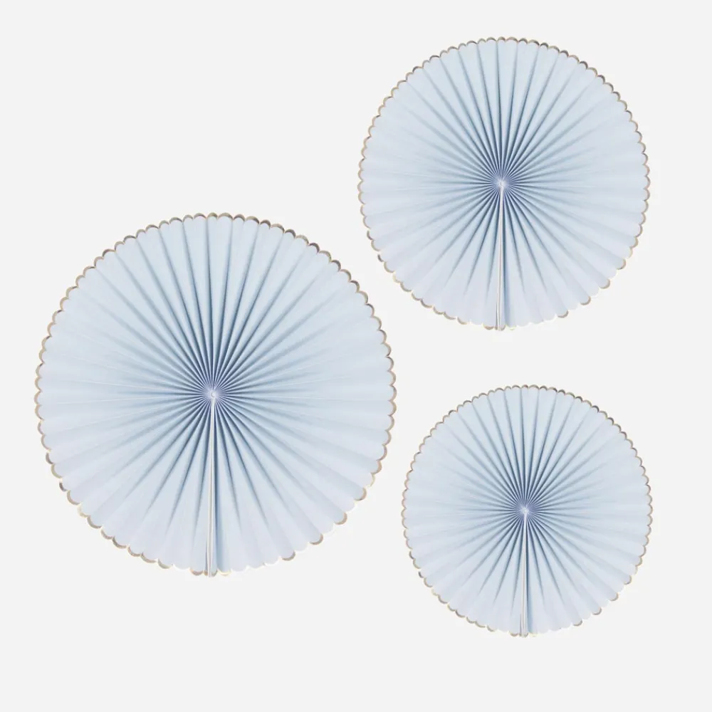 Sale Party Pro 3 Pastel Blue Paper Rosettes