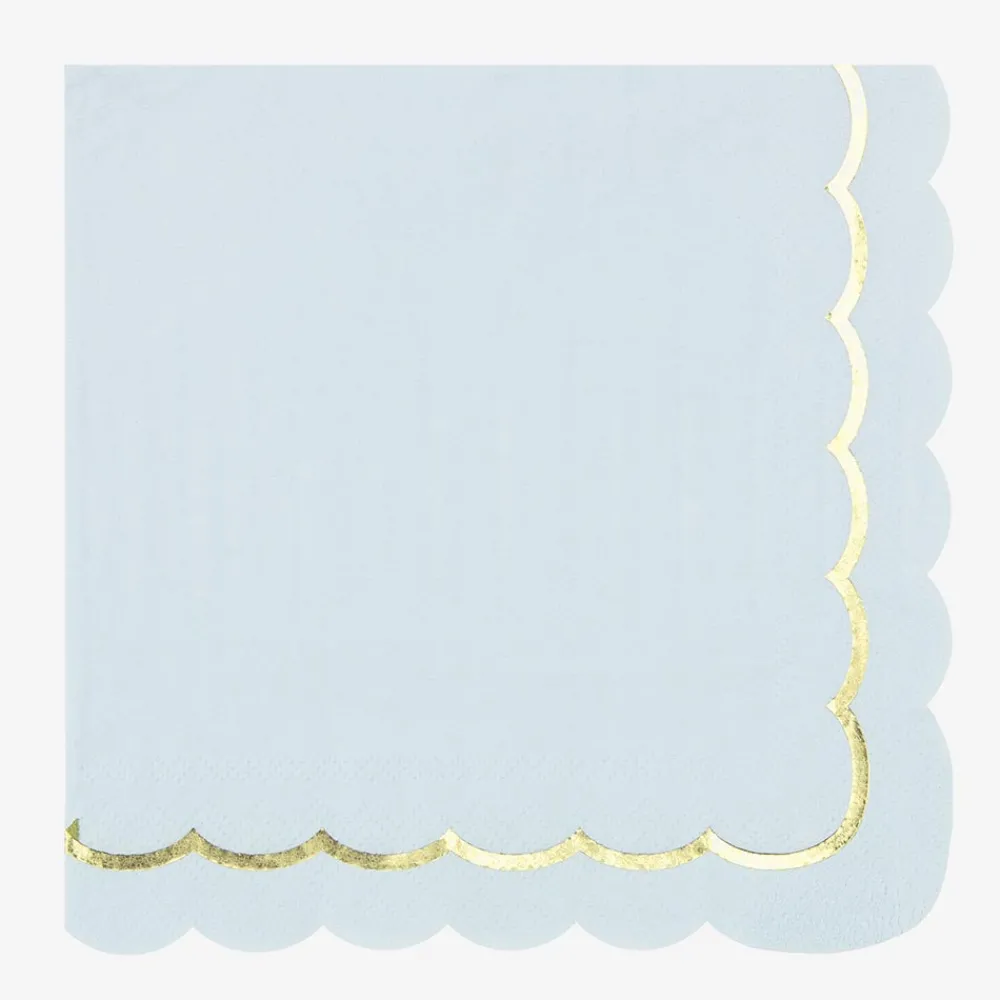 Outlet Party Pro 16 Pastel Blue Scalloped Napkins