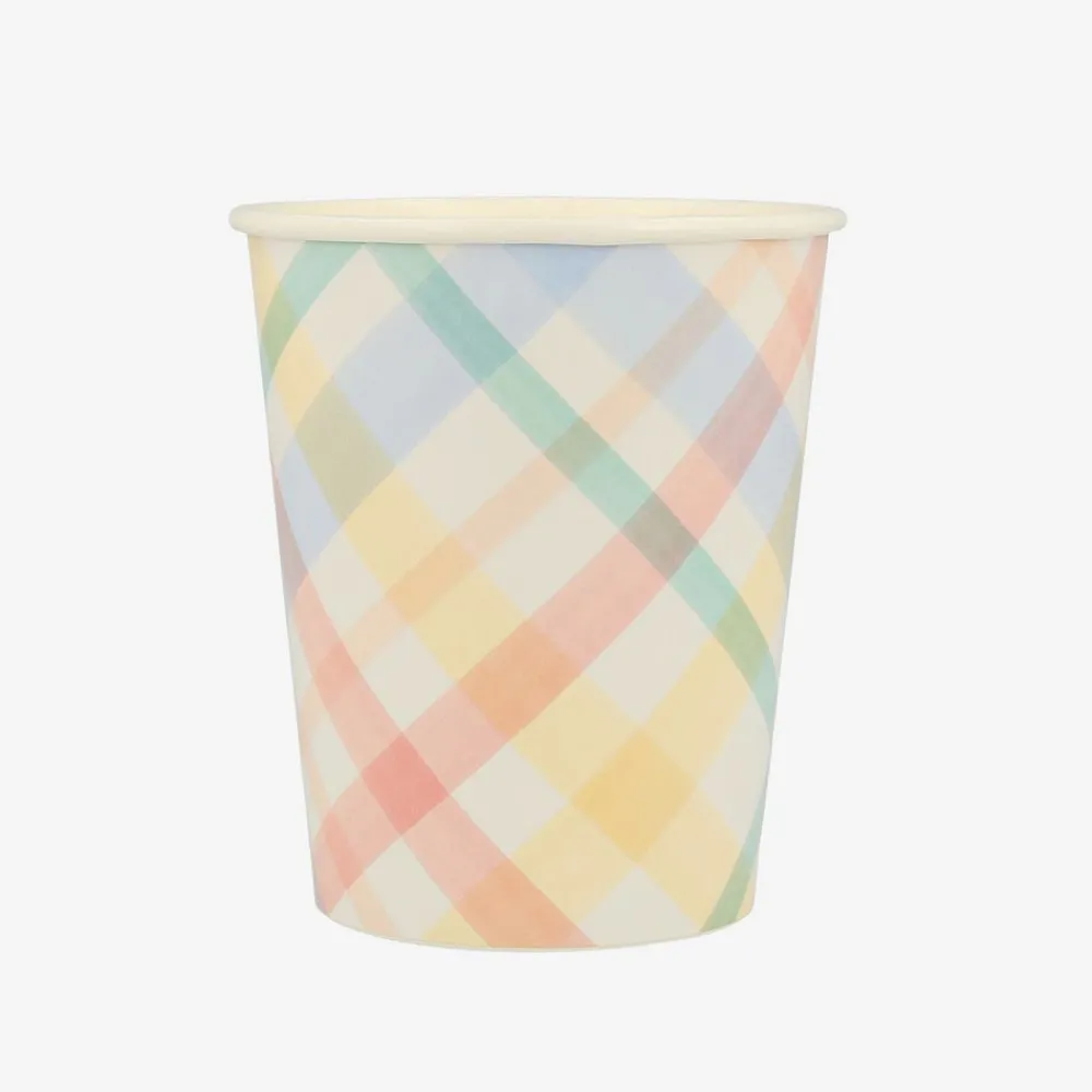 Clearance Meri Meri 8 Pastel Check Cups