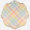 New Meri Meri 8 Pastel Checkered Plates