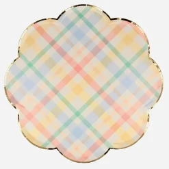 New Meri Meri 8 Pastel Checkered Plates