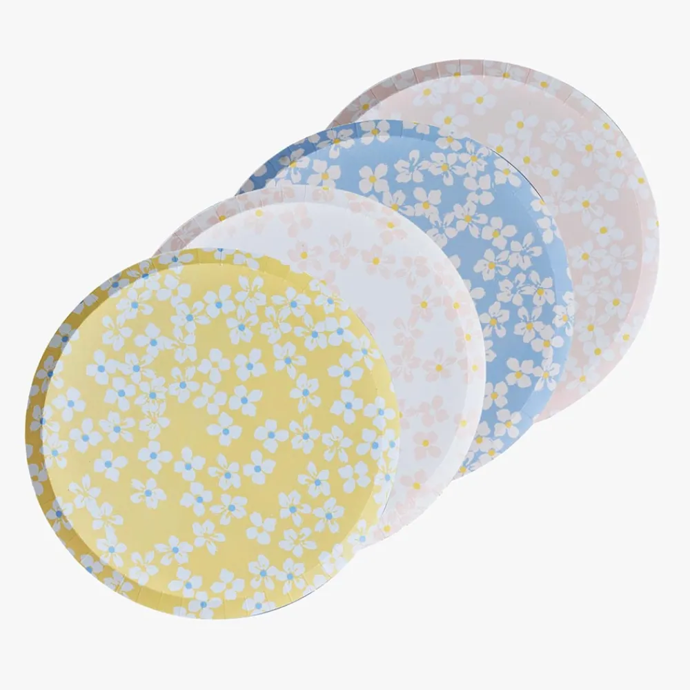Sale Ginger Ray 8 Pastel Flower Plates