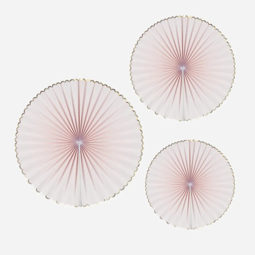 Best Sale Party Pro 3 Pastel Pink Paper Rosettes