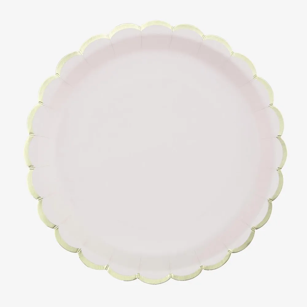 Discount Party Pro 8 Pastel Pink Scalloped Plates
