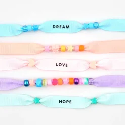 Fashion Rico Design 10 Pastel Rep Ribbon Bracelets