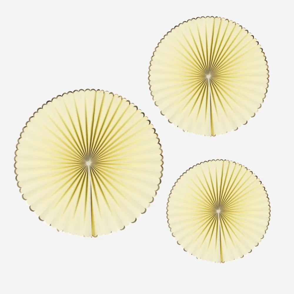 Discount Party Pro 3 Pastel Yellow Paper Rosettes