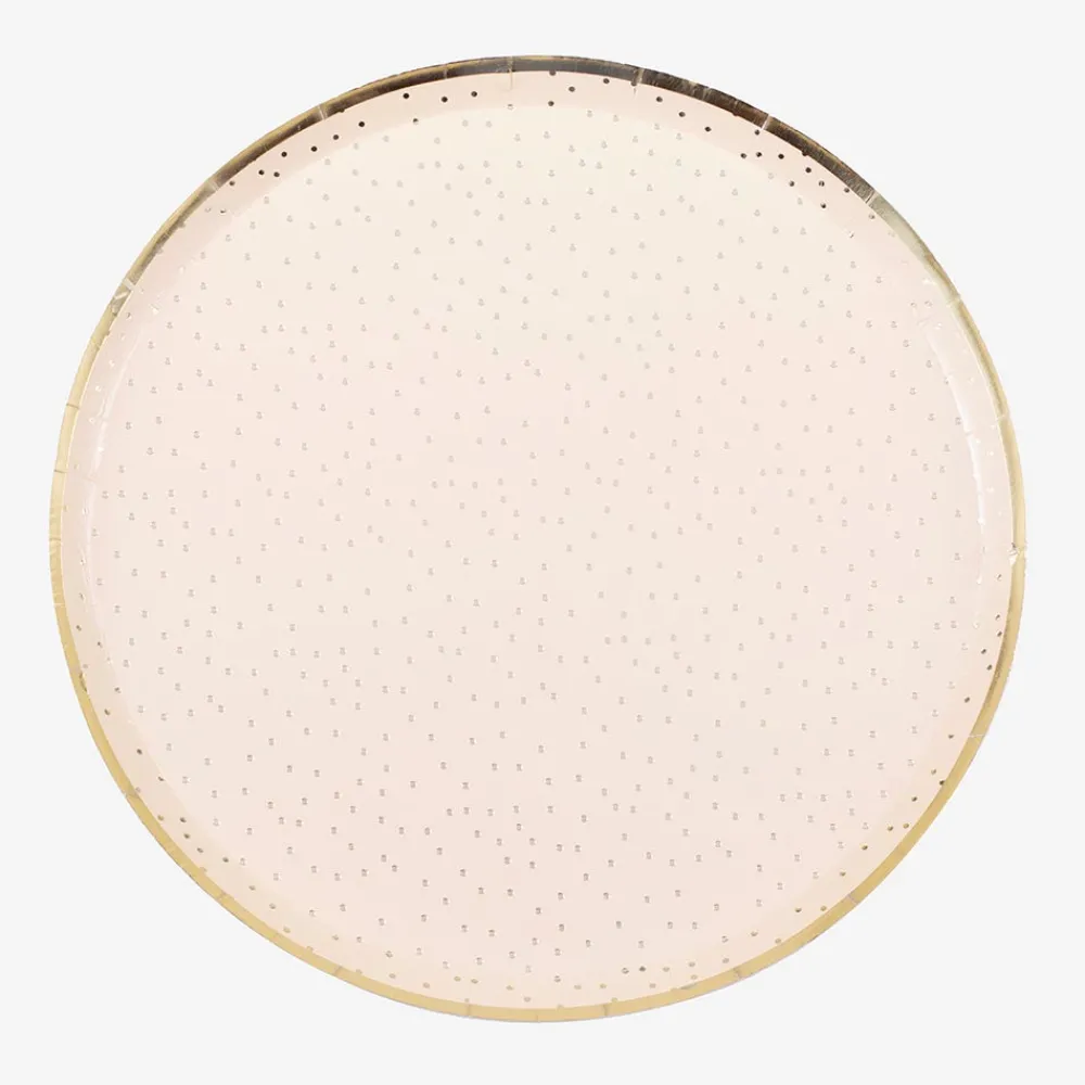 Cheap Ginger Ray 8 Peach Plates With Golden Dots