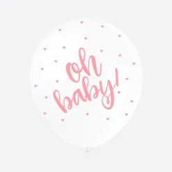 Cheap Unique Party 5 Pink Hello Baby Balloons