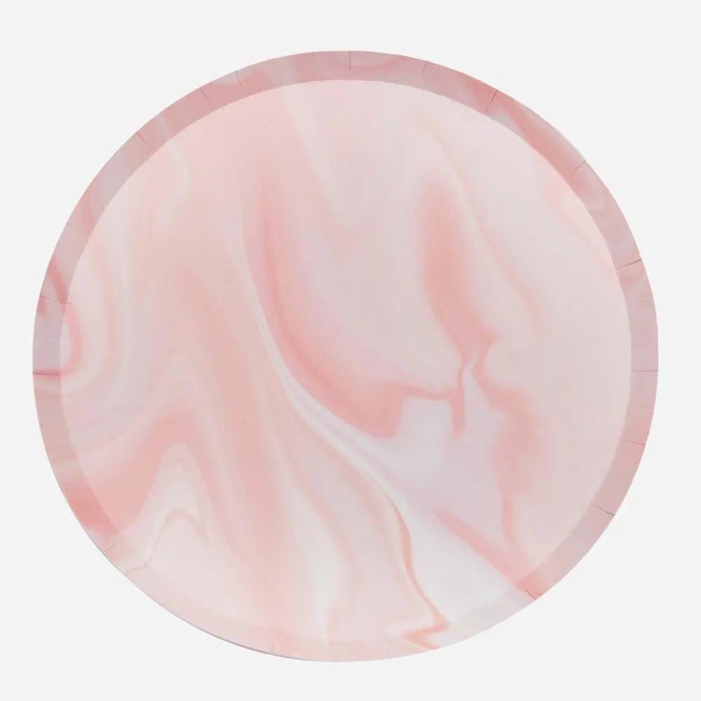Fashion Ginger Ray 8 Pink Marble Plates