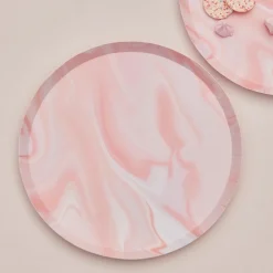 Fashion Ginger Ray 8 Pink Marble Plates