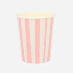 Outlet Meri Meri 8 Pink Striped Cups