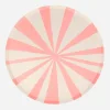 New Meri Meri 8 Pink Striped Plates