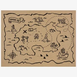 Outlet Party Deco 6 Placemats - Pirate Treasure Map