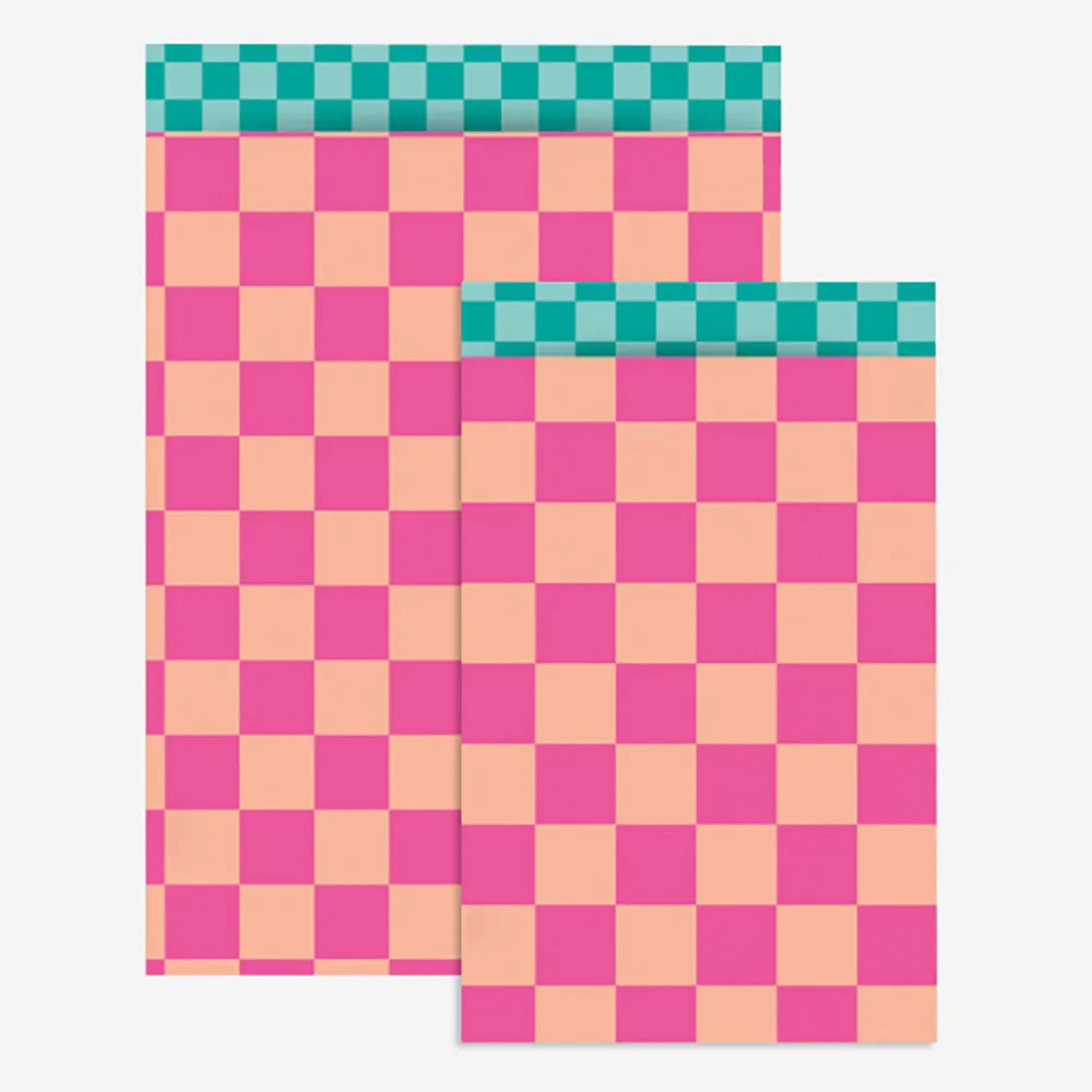 Outlet House of Products 1 Pocket In Pink And Orange Checkered Paper