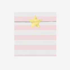Store Party Deco 6 Pockets With Pink Stripes And Stickers