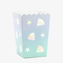 Store Party Deco 6 Popcorn Boxes - Seashell