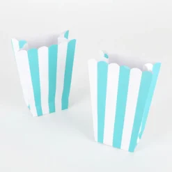 Flash Sale Amscan 5 Popcorn Boxes - Turquoise Stripes