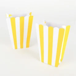 Discount Amscan 5 Popcorn Boxes - Yellow Stripes