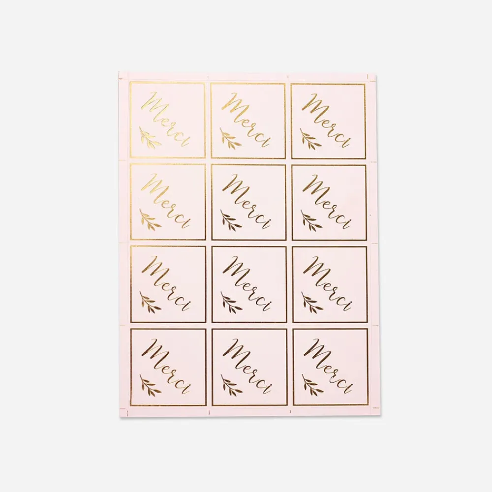 Sale Arty Fêtes Factory 24 Powder Pink Thank You Stickers
