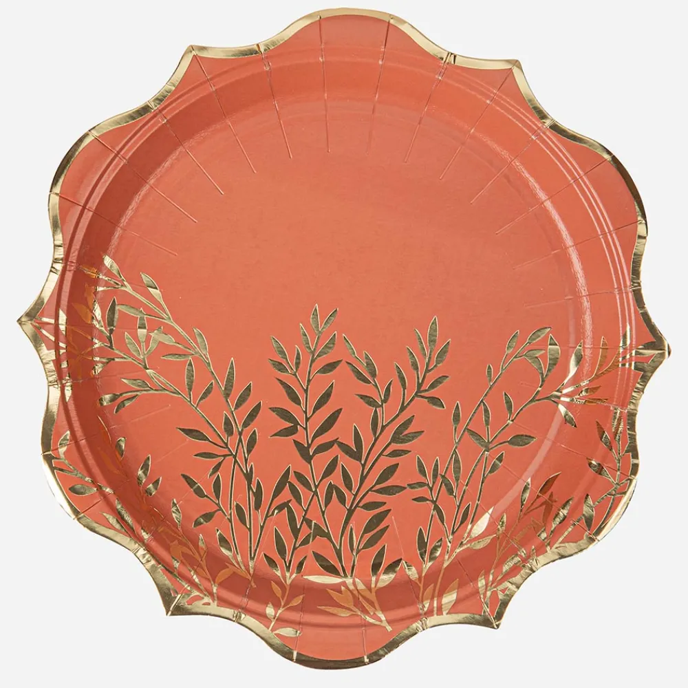 Cheap Arty Fêtes Factory 8 Pretty Terracotta Sprigs Plates
