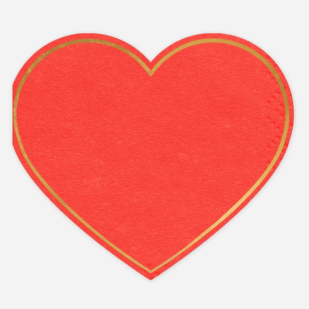Fashion Party Deco 20 Red Heart Paper Napkins