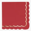 Outlet Party Pro 16 Red Scalloped Napkins