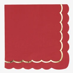 Outlet Party Pro 16 Red Scalloped Napkins