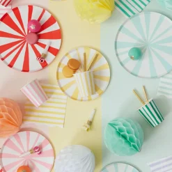 Clearance Meri Meri 8 Red Striped Plates