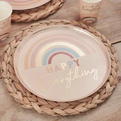 Outlet Ginger Ray 8 Retro Rainbow Plates