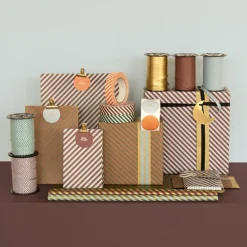 Clearance House of Products 1 Roll Of Cognac Diagonal Wrapping Paper