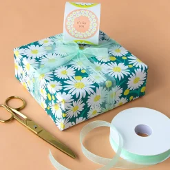 Cheap House of Products 1 Roll Of Daisy Green Wrapping Paper