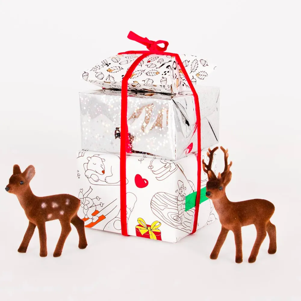 Outlet Rico Design 1 Roll Of Holographic Silver Wrapping Paper