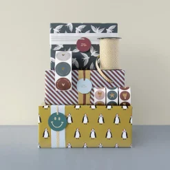 Hot House of Products 1 Roll Of Mustard Penguin Wrapping Paper