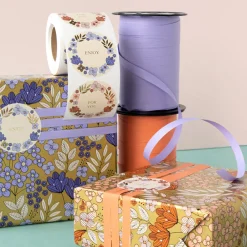 Sale House of Products 1 Roll Of Purple Flower Wrapping Paper