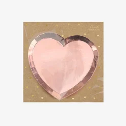 Discount Party Deco 6 Rose Gold Heart Plates