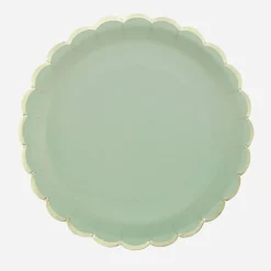 Cheap Party Pro 8 Sage Green Scalloped Plates