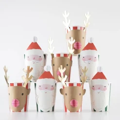 Shop Meri Meri 8 Santa And Reindeer Cups