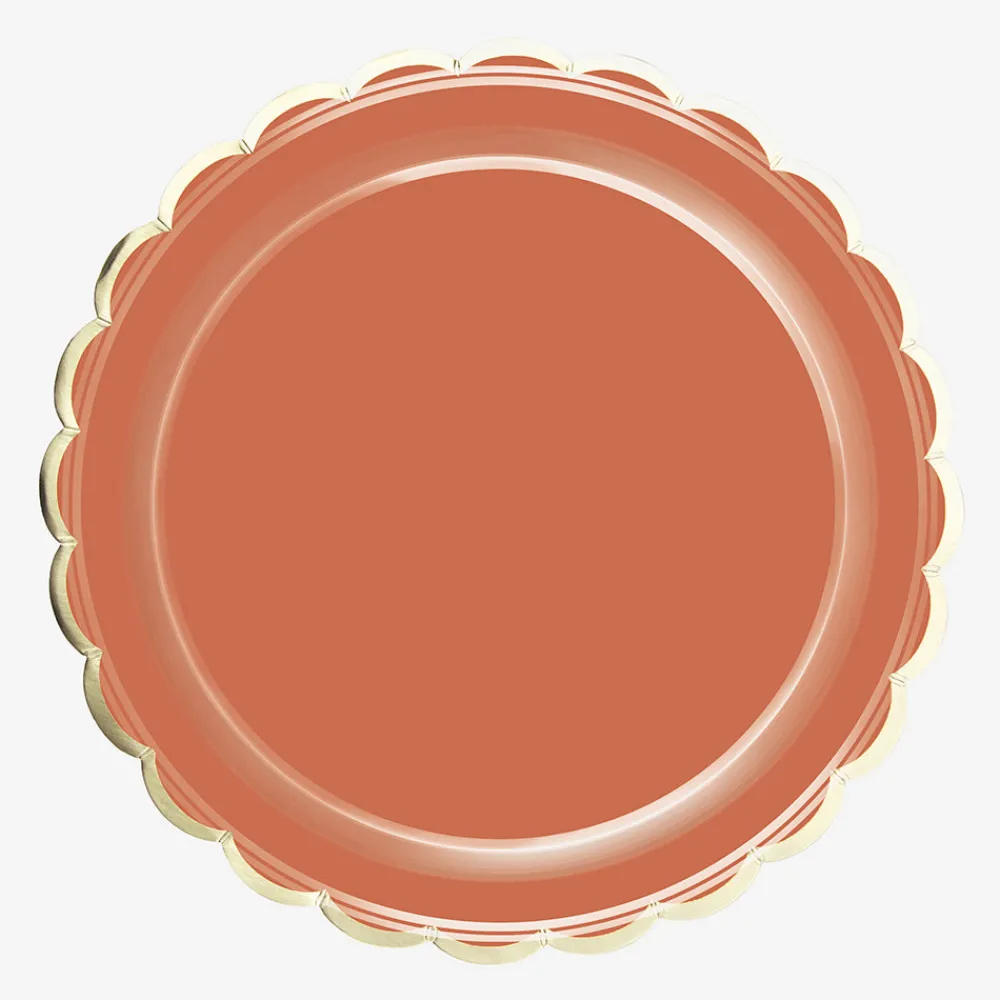 Clearance Party Pro 8 Scalloped Terracotta Plates