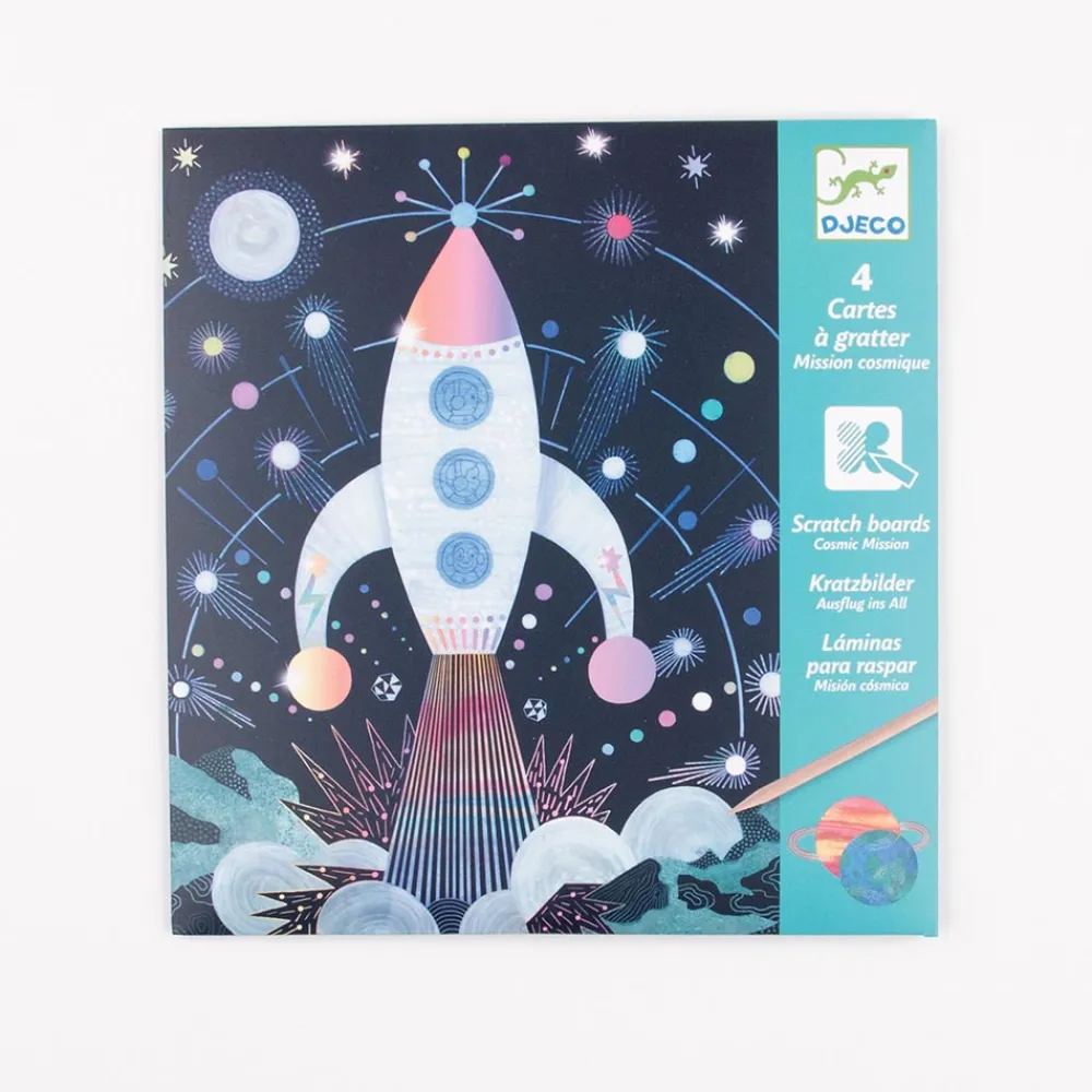 Store Djeco 4 Scratch Cards - Cosmic Mission