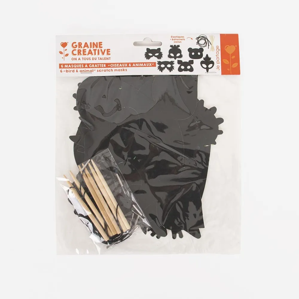 Flash Sale Graine Créative 6 Scratch-Off Cardboard Animal Masks