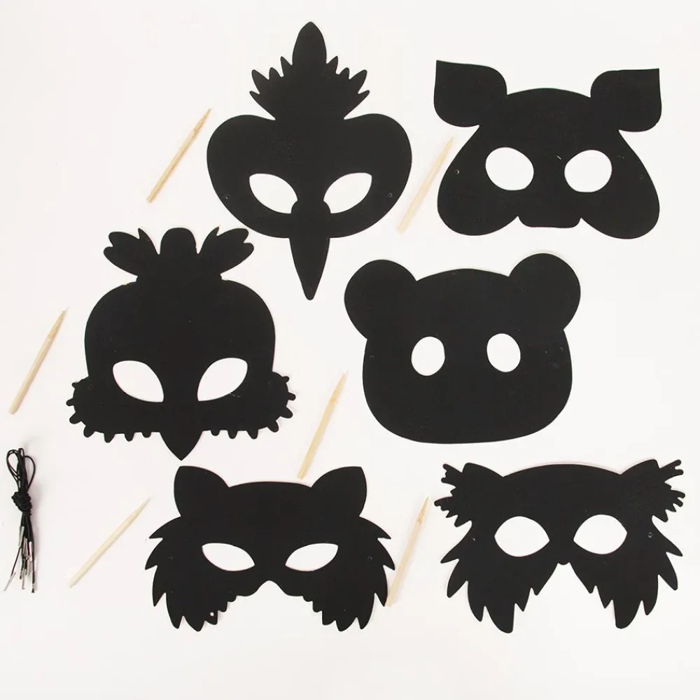 New Graine Créative 6 Scratch-Off Cardboard Animal Masks