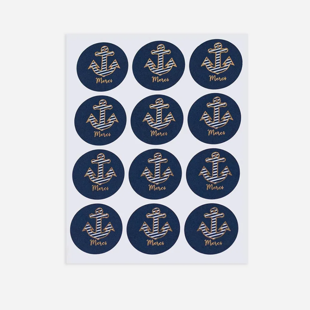 Best Arty Fêtes Factory 24 Sea Anchor Thank You Stickers