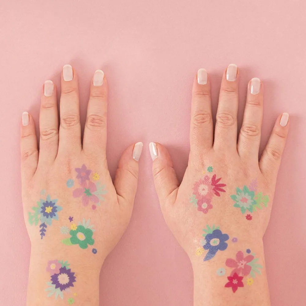 Flash Sale My Little Day 1 Sheet Of 8 Colored Flower Tattoos