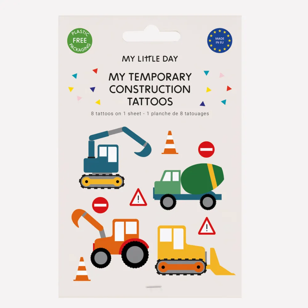 Hot My Little Day 1 Sheet Of 8 Construction Site Tattoos