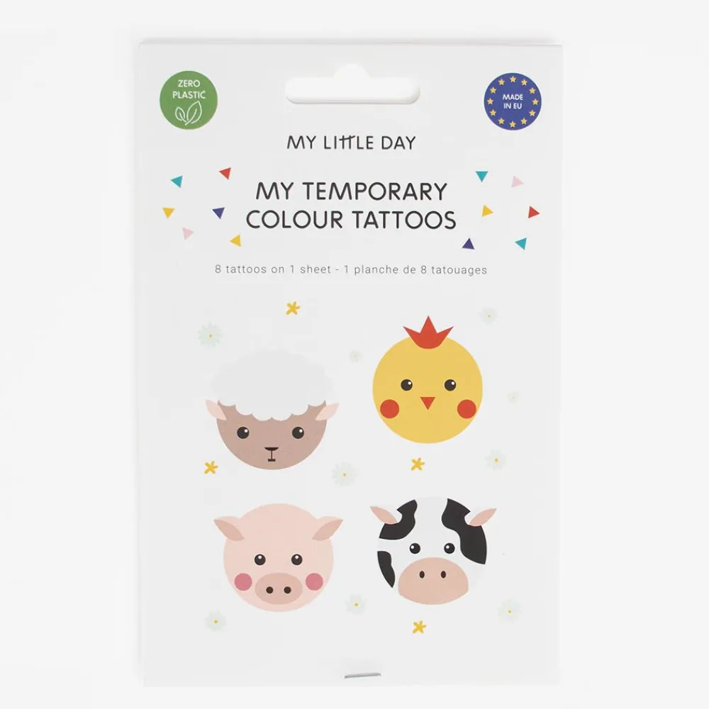 Best My Little Day 1 Sheet Of 8 Farm Animal Tattoos