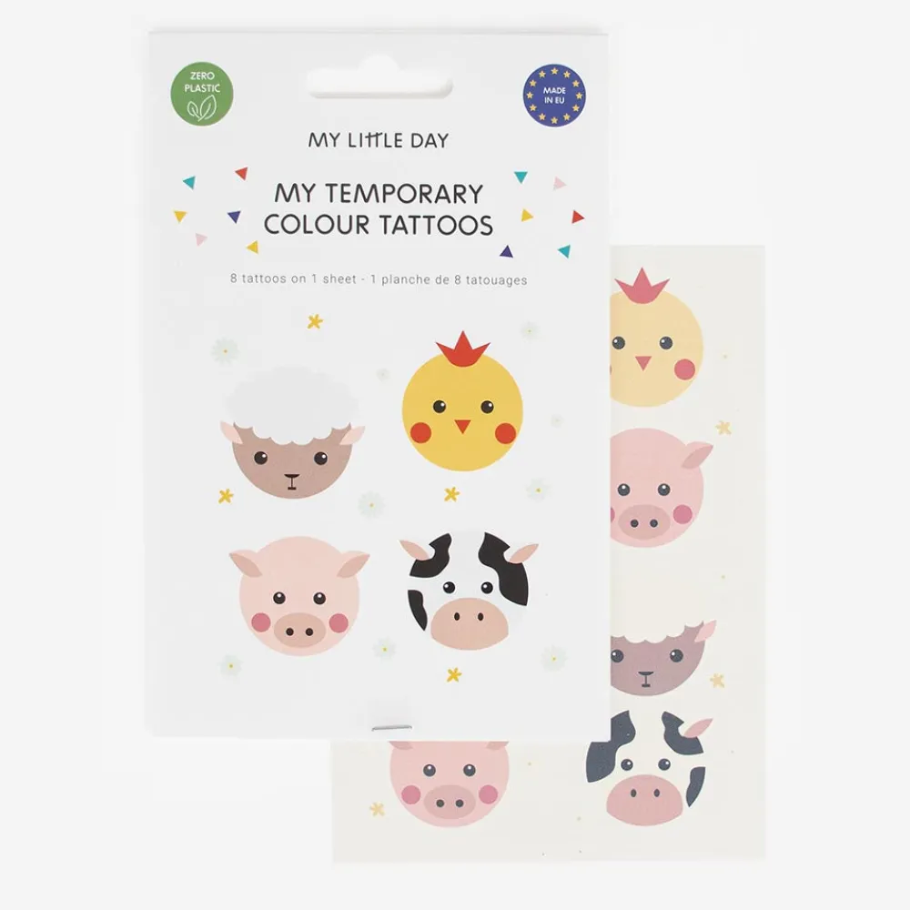 Best My Little Day 1 Sheet Of 8 Farm Animal Tattoos